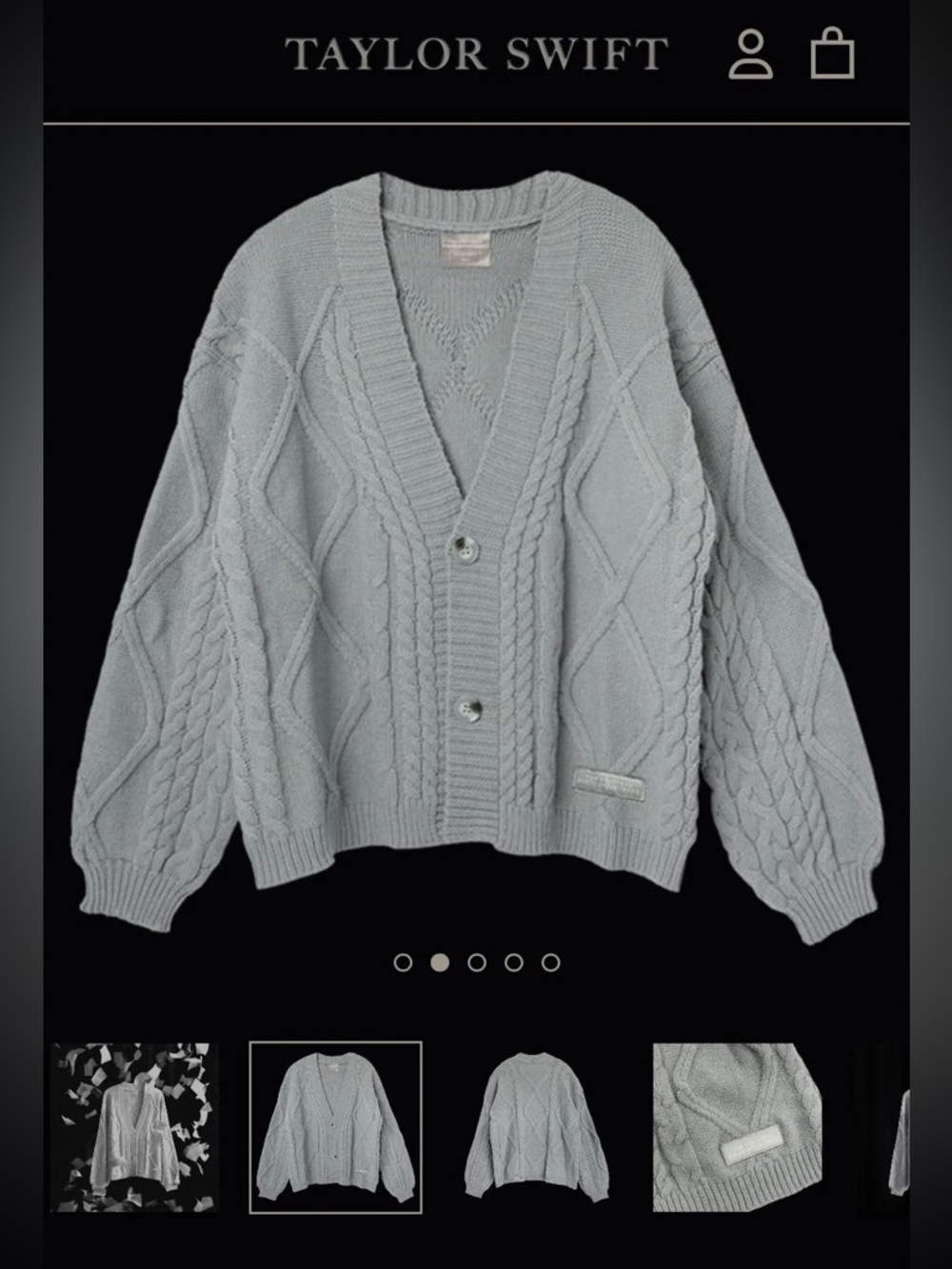 Taylor Swift The Tortured Poets Department Gray Cardigan 2024